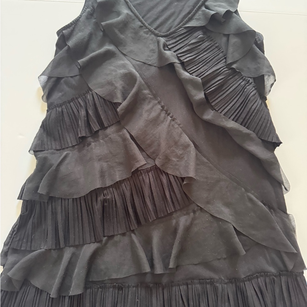 LOFT Black Tiered Mini Dress - Picture 3 of 8